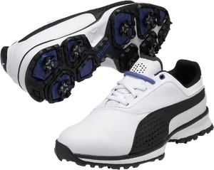 Puma Golf Shoes White Blue PNG Image