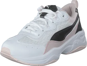 Puma White Pink Sneaker PNG Image