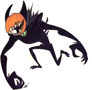 Pumpkin Head Cartoon Creature Illustration PNG Image