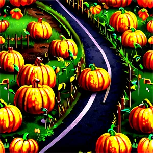 Pumpkin Patch And Country Road Png Vin82 PNG Image