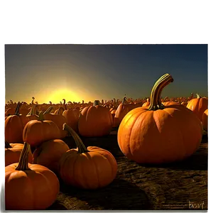 Pumpkin Patch Sunset Glow Png Ujd PNG Image