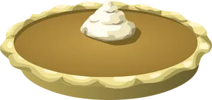 Pumpkin Pie With Whipped Cream Top PNG Image