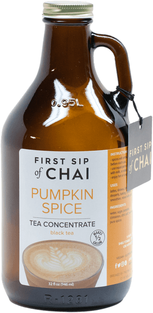 Pumpkin Spice Chai Concentrate Bottle PNG with transparent background