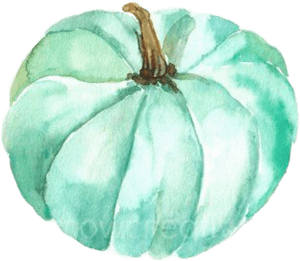 #pumpkin #teal #watercolor #halloween #thanksgiving - Pattypan Squash, HD Png Download PNG image with transparent background