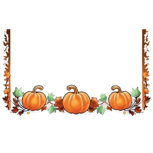 Pumpkin Thanksgiving Border Png 06202024 PNG Image