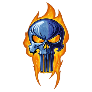 Punisher Skull on Fire PNG qol42 PNG with transparent background