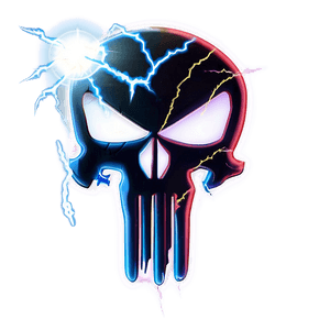 Punisher Skull with Lightning PNG 32 PNG with transparent background
