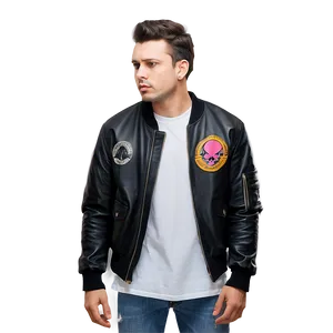 Punk-inspired Bomber Jacket Png Stk94 PNG Image