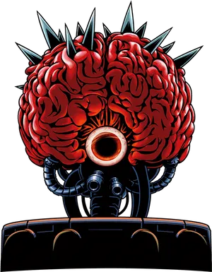 Punk Rock Brain Illustration PNG Image