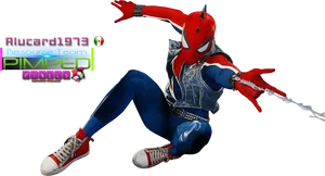 Punk Spiderman Pose PNG Image