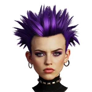 Punk Style Purple Mohawk Hair Png 83 PNG Image