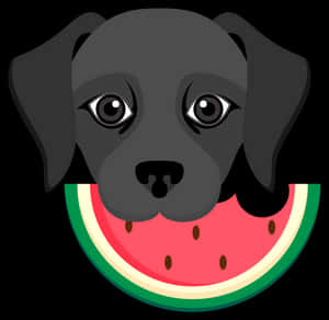 Puppy With Watermelon Emoji PNG with transparent background