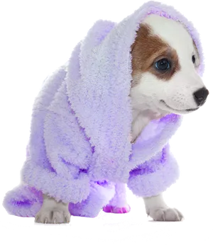 Puppyin Purple Bathrobe PNG Image