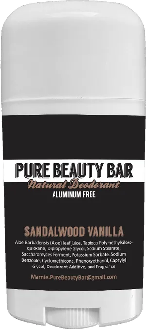 Pure Beauty Bar Sandalwood Vanilla Deodorant PNG Image