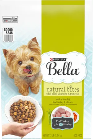 Purina Bella Natural Bites Dog Food Packaging PNG Image