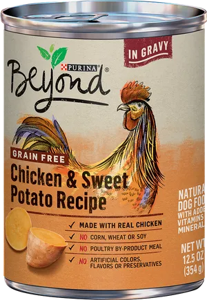 Purina Beyond Grain Free Chicken Sweet Potato Dog Food Can PNG Image