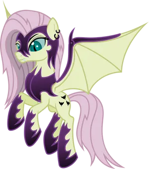 Purple Anime Pegasus Character PNG Image