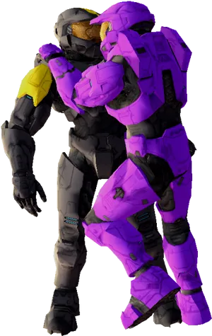 Purple_ Armored_ Spartan_ Character PNG Image