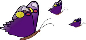Purple Butterflies Cartoon PNG image with transparent background