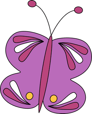 Purple Butterfly Cartoon Illustration PNG image with transparent background