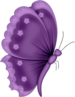 Purple Butterfly Illustration PNG image with transparent background