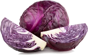 Purple Cabbageand Slices PNG Image