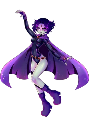 Purple Caped Anime Character PNG Image