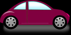 Purple Car Side View Vector PNG image with transparent background
