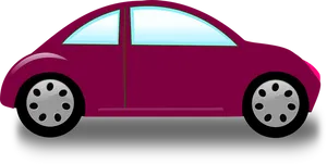 Purple Car Side View Vector PNG Image