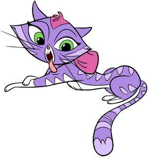 Purple Cartoon Cat Expression PNG Image