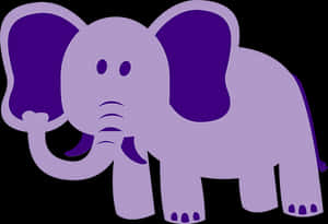 Purple Cartoon Elephant PNG image with transparent background