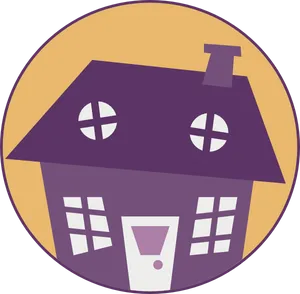 Purple Cartoon House Vector PNG Image