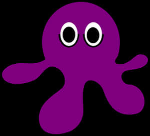 Purple Cartoon Octopus PNG image with transparent background