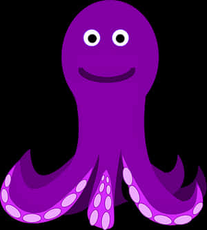 Purple Cartoon Octopus PNG image with transparent background
