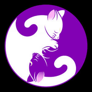 Purple Cat Silhouette Graphic PNG image with transparent background