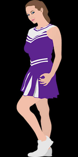 Purple Cheerleader Vector Illustration PNG image with transparent background