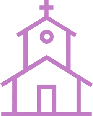 Purple Church Clipart Icon PNG Image