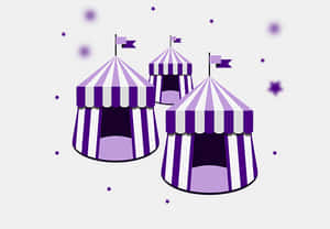Purple Circus Tents Illustration PNG with transparent background