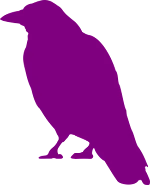 Purple Crow Silhouette PNG Image