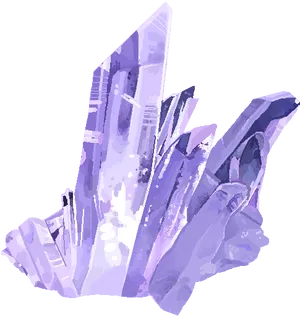 Purple Crystal Cluster Illustration PNG Image