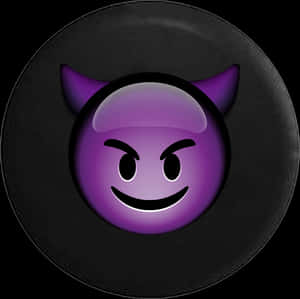 Purple Devil Emoji Button PNG