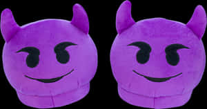 Purple Devil Emoji Pillows PNG image with transparent background