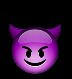 Purple Devil Emoji Smiling Face PNG image with transparent background