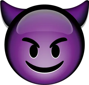 Purple_ Devil_ Emoji_ Smirk PNG Image