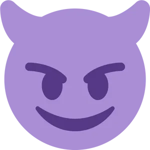 Purple Devil Emoji Smirk PNG Image