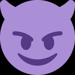 Purple Devil Emoji Smirk PNG image with transparent background