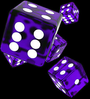 Purple Dice Floating Illustration PNG