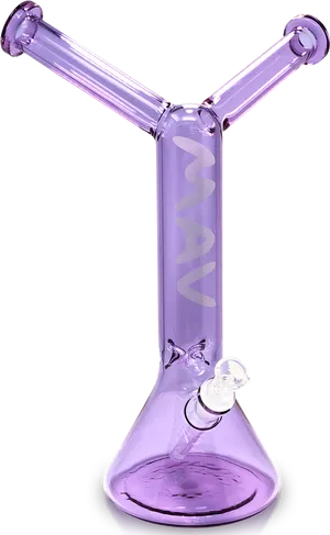 Purple Double Neck Glass Bong PNG Image