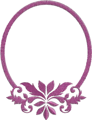 Purple Embroidery Floral Design PNG Image