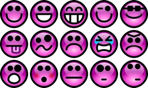 Purple Emoticons Variety PNG Image